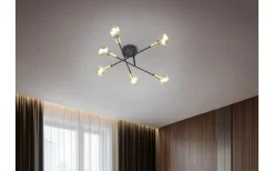 Plafonder < Trio Lighting Cross Plafond 6xE27 matt svart/guld