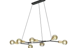 Stora Taklampor Ø50-69 Cm-Trio Lighting Cross Taklampa 7xE27 matt svart/guld