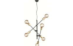 Stora Taklampor Ø50-69 Cm-Trio Lighting Cross Taklampa 6xE27 matt svart/guld