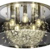 Plafonder < Trio Lighting Crystal Plafond 50cm 5xE14 krom/rökfärgat glas