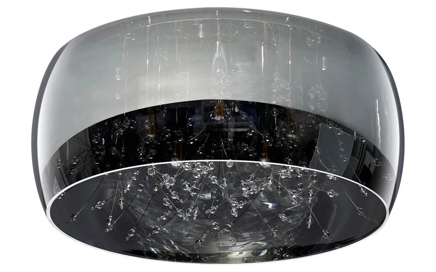Plafonder < Trio Lighting Crystal Plafond 50cm 5xE14 krom/rökfärgat glas