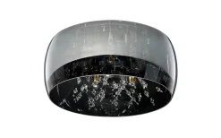 Plafonder-Trio Lighting Crystal Plafond 35cm 3xE14 krom/rökfärgat glas