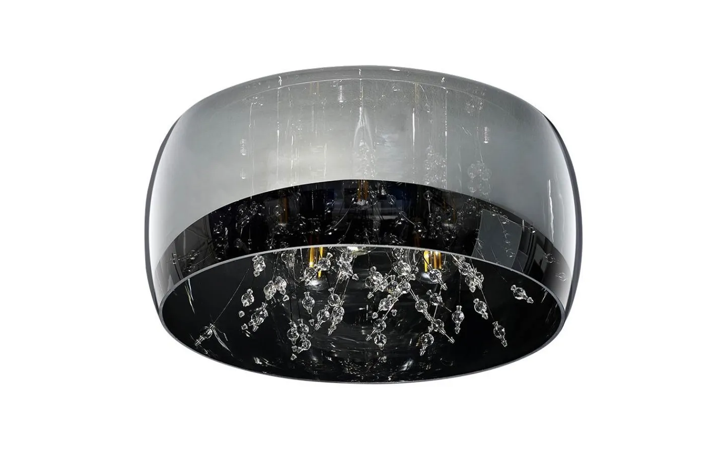Plafonder-Trio Lighting Crystal Plafond 35cm 3xE14 krom/rökfärgat glas