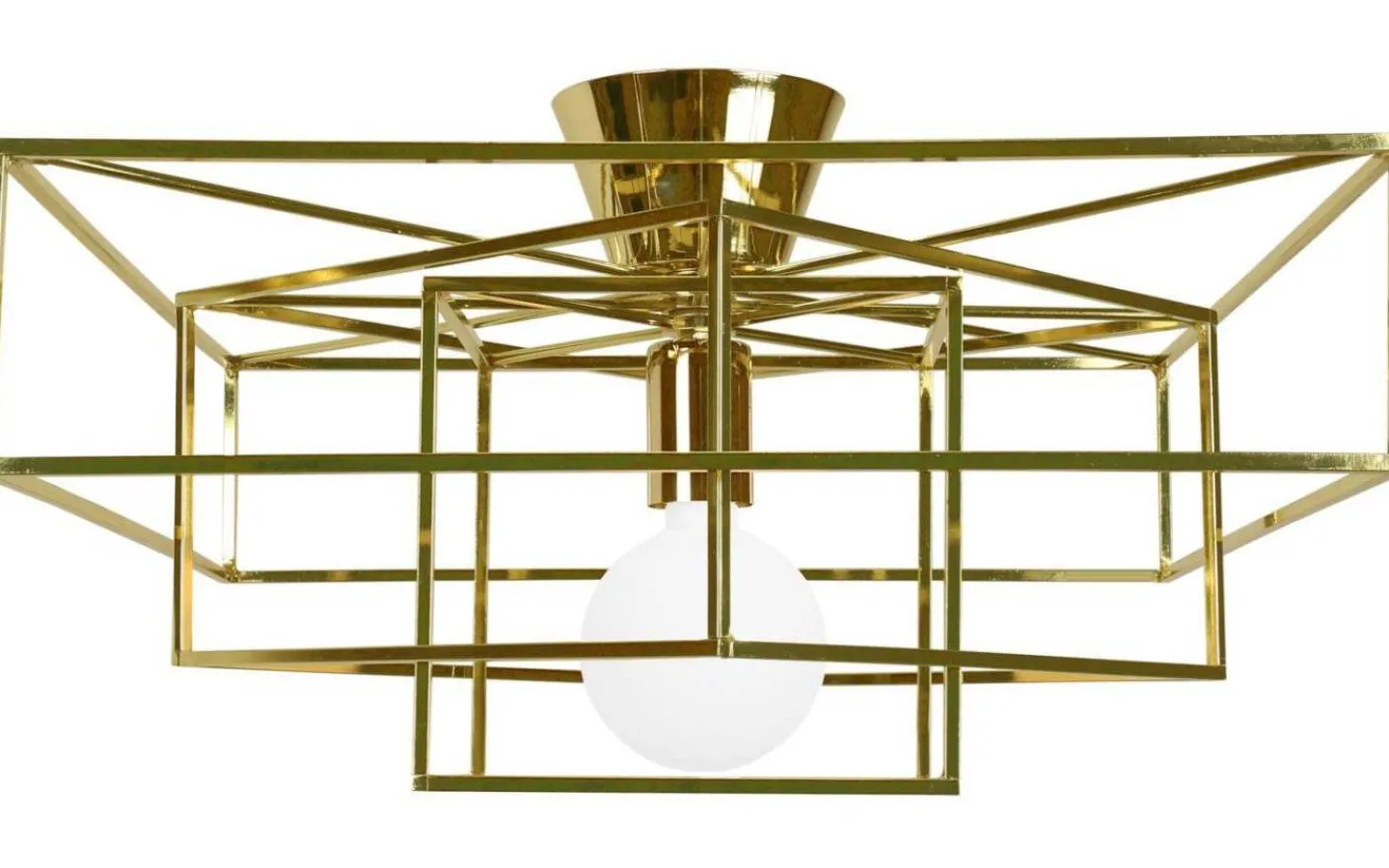 Hall & Trappa|Sovrum-Globen Lighting Cube Plafond 46cm E27 Mässing