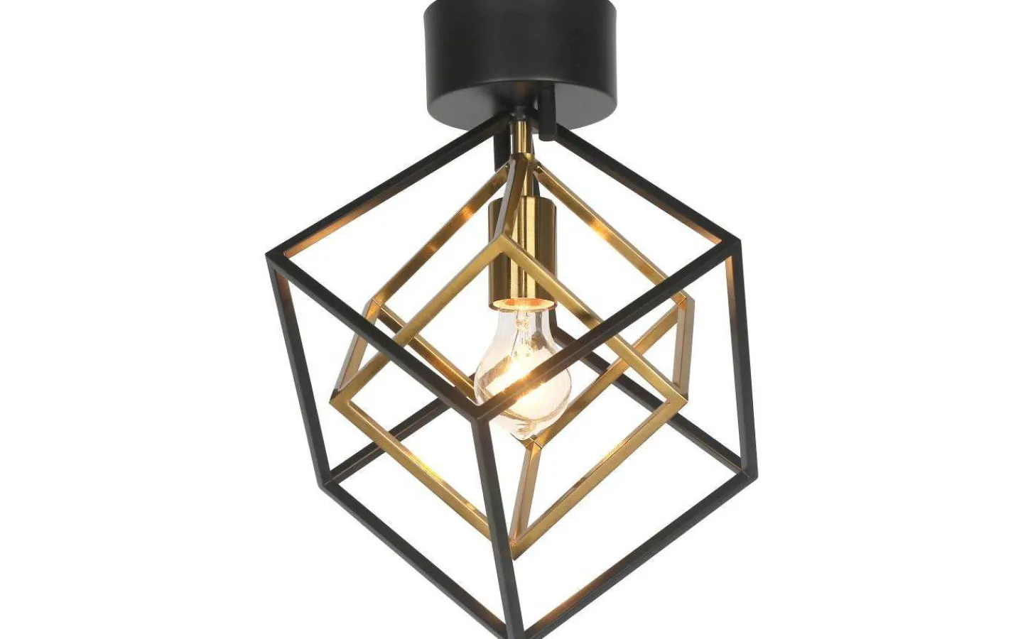 Hall & Trappa|Plafonder < Aneta Cubes Plafond 33cm Svart/Matt Mässing