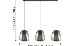 Avlånga Taklampor < Eglo Curasao Taklampa 100cm Svart