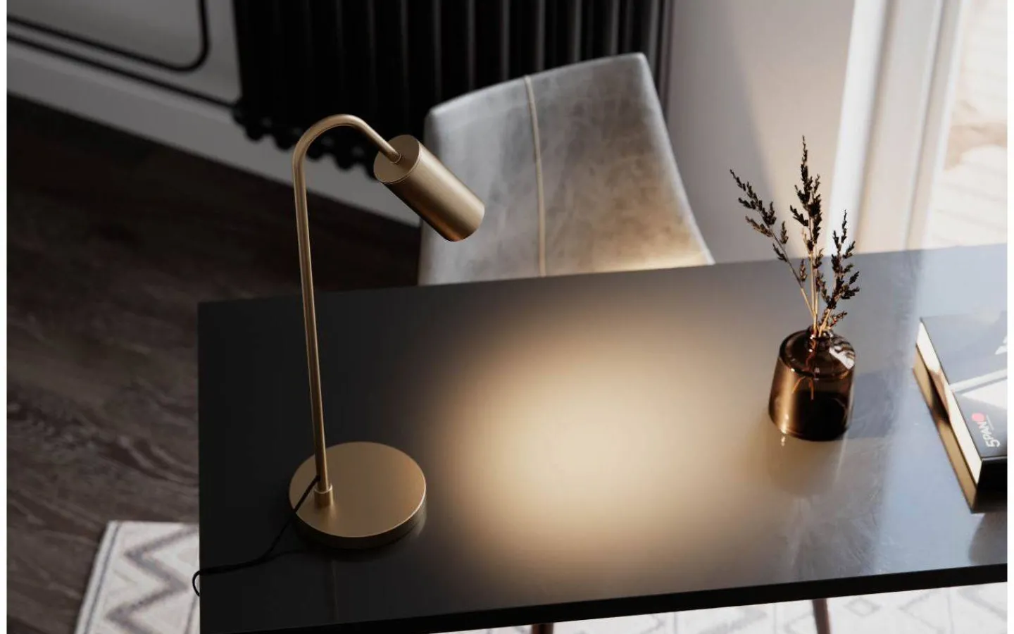 Skrivbordslampor-By Rydens Curve Bordslampa 50cm Matt Guld