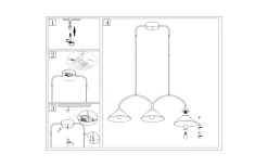 Avlånga Taklampor-Globen Lighting Curve Taklampa 95cm Svart