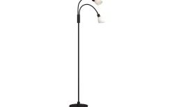 Golvläslampor < Herstal Cut Dubbel Golvlampa 140cm Svart/Opalgas