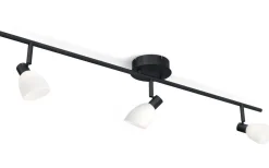 Avlånga Takspotlights|Takspot Med 3 Lampor < Herstal Cut Takspotlight 100cm Svart/Opalglas