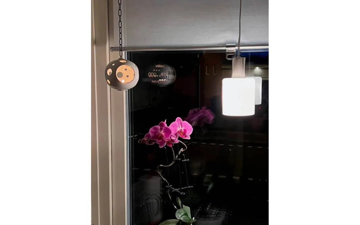 Kök & Matplats|Fönsterlampor-Aneta Cylinder Fönsterlampa 9cm Stål/Opal