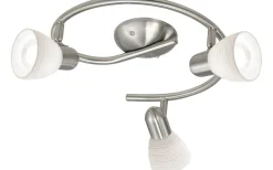 Runda Takspotlights|Takspot Med 3 Lampor-Eglo Dakar Takspotlight 30cm Nickel