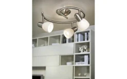 Runda Takspotlights|Takspot Med 3 Lampor-Eglo Dakar Takspotlight 30cm Nickel