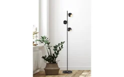 Golvlampor|Golvläslampor-Trio Lighting Dakota Golvlampa 3xG9 matt svart/guld