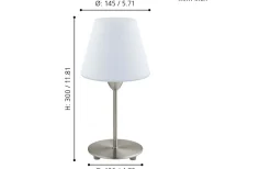 Bordslampor-Eglo Damasco Bordslampa 30cm Nickel