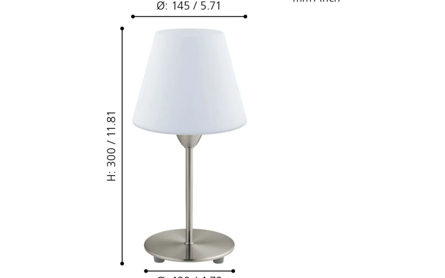 Bordslampor-Eglo Damasco Bordslampa 30cm Nickel