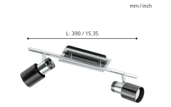 Takspot Med 2 Lampor|Avlånga Takspotlights < Eglo Davida Takspotlight 39cm GU10 LED 3000K 2x4,6W Nickel