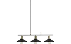 Kök & Matplats|Avlånga Taklampor < Globen Lighting Disc 3 Taklampa 96cm 3xE27 Svart/Borstad Mässing