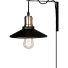 Kök & Matplats|Lampetter < Globen Lighting Disc Vägglampa Svart/Mässing