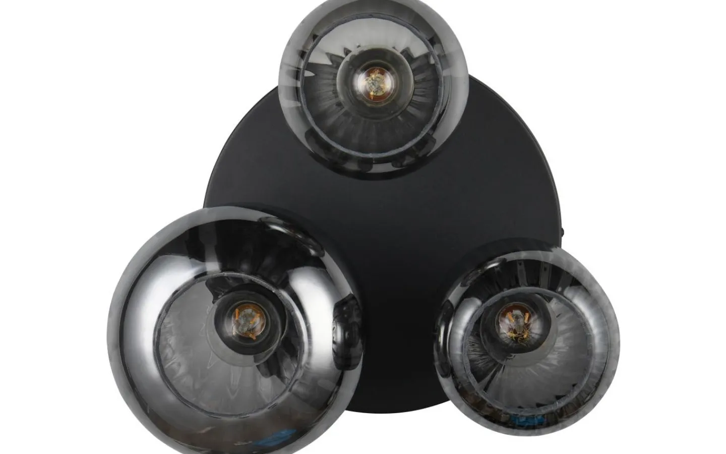 Plafonder-Trio Lighting Diva Plafond 3-delad E27 mattsvart/förkromad