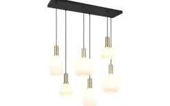 Avlånga Taklampor < Trio Lighting Diva Takpendel 6-delad E27 matt mässing/vit