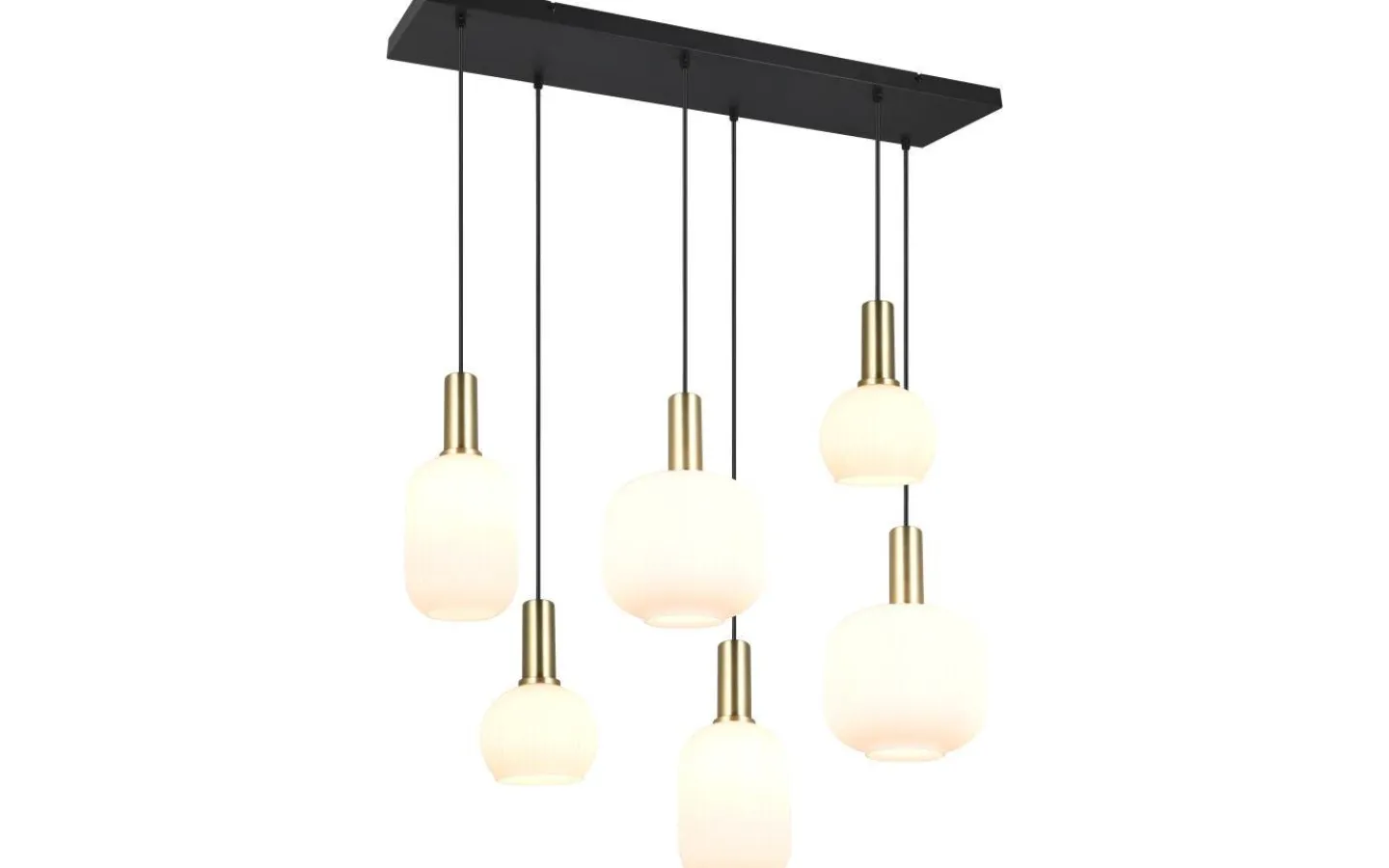 Avlånga Taklampor < Trio Lighting Diva Takpendel 6-delad E27 matt mässing/vit