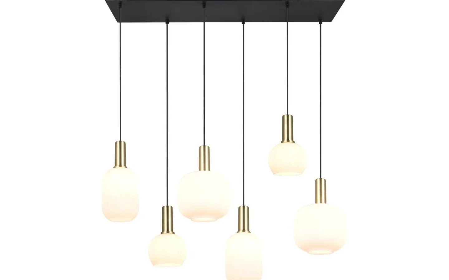Avlånga Taklampor < Trio Lighting Diva Takpendel 6-delad E27 matt mässing/vit