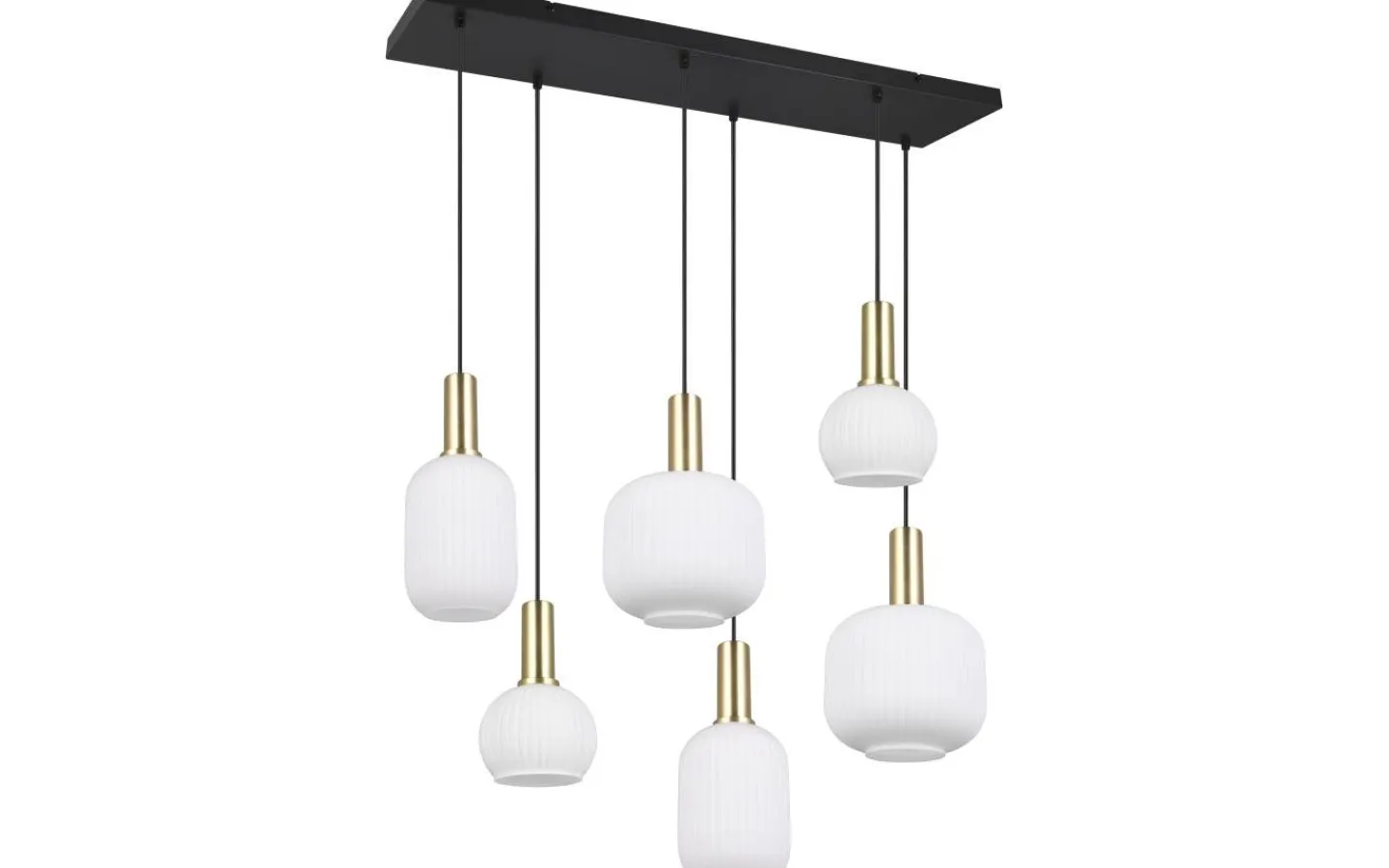 Avlånga Taklampor < Trio Lighting Diva Takpendel 6-delad E27 matt mässing/vit