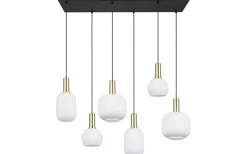 Avlånga Taklampor < Trio Lighting Diva Takpendel 6-delad E27 matt mässing/vit