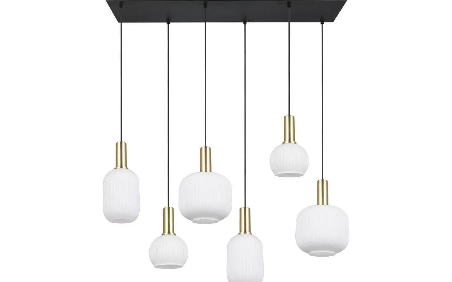Avlånga Taklampor < Trio Lighting Diva Takpendel 6-delad E27 matt mässing/vit