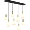 Avlånga Taklampor < Trio Lighting Diva Takpendel 8-delad E27 matt mässing/vit