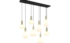 Avlånga Taklampor < Trio Lighting Diva Takpendel 8-delad E27 matt mässing/vit