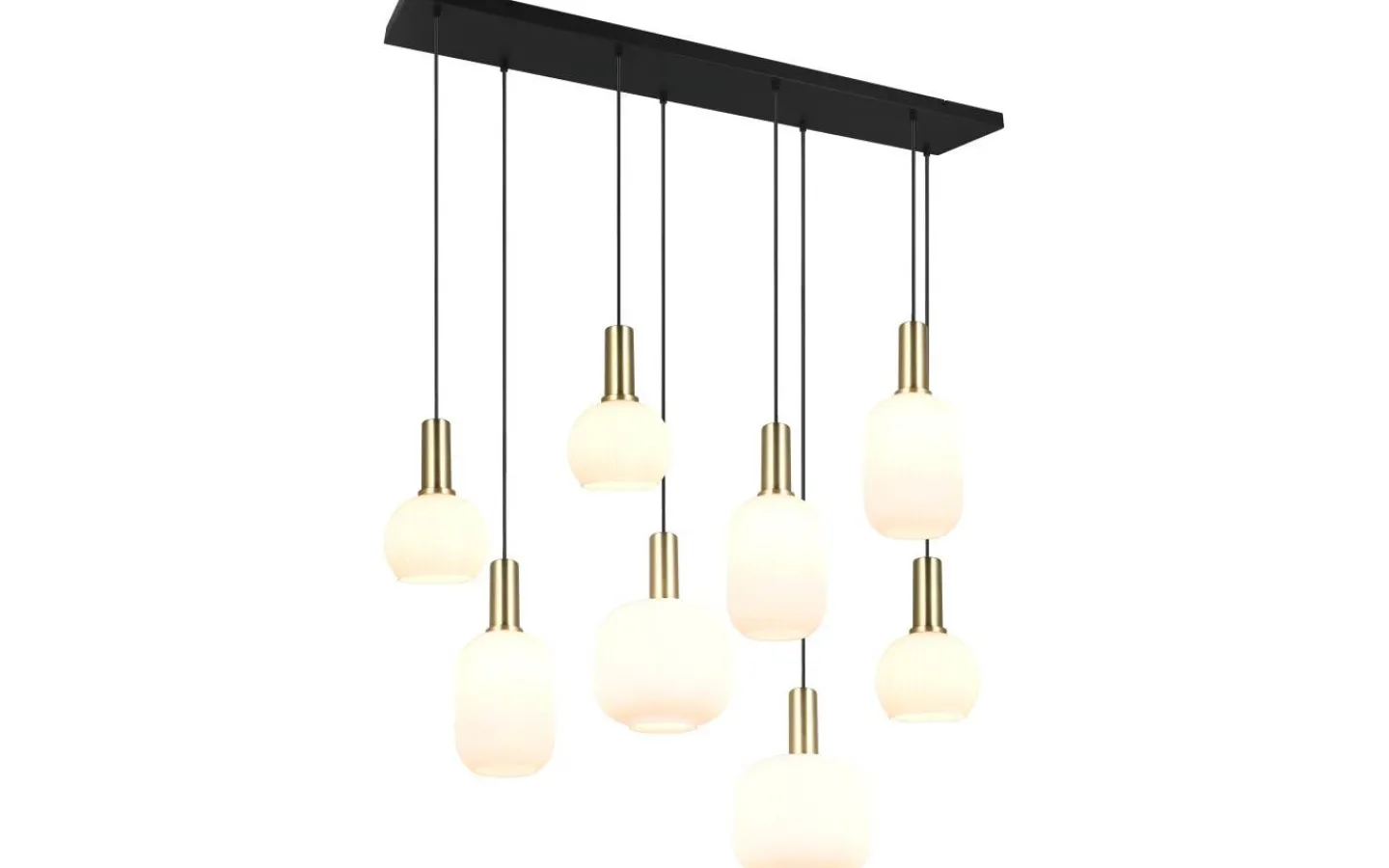 Avlånga Taklampor < Trio Lighting Diva Takpendel 8-delad E27 matt mässing/vit