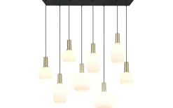 Avlånga Taklampor < Trio Lighting Diva Takpendel 8-delad E27 matt mässing/vit