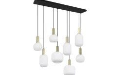 Avlånga Taklampor < Trio Lighting Diva Takpendel 8-delad E27 matt mässing/vit