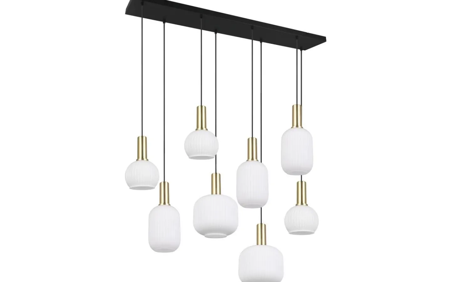 Avlånga Taklampor < Trio Lighting Diva Takpendel 8-delad E27 matt mässing/vit