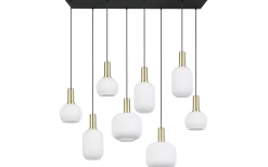 Avlånga Taklampor < Trio Lighting Diva Takpendel 8-delad E27 matt mässing/vit