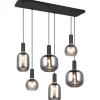 Avlånga Taklampor < Trio Lighting Diva Takpendel 6-delad E27 mattsvart/förkromad