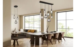 Avlånga Taklampor < Trio Lighting Diva Takpendel 6-delad E27 mattsvart/förkromad