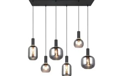 Avlånga Taklampor < Trio Lighting Diva Takpendel 6-delad E27 mattsvart/förkromad