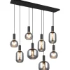 Avlånga Taklampor-Trio Lighting Diva Takpendel 8-delad E27 mattsvart/förkromad
