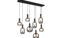 Avlånga Taklampor-Trio Lighting Diva Takpendel 8-delad E27 mattsvart/förkromad