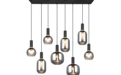 Avlånga Taklampor-Trio Lighting Diva Takpendel 8-delad E27 mattsvart/förkromad