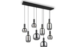 Avlånga Taklampor-Trio Lighting Diva Takpendel 8-delad E27 mattsvart/förkromad