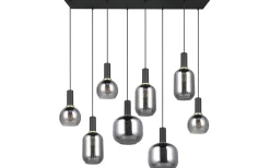 Avlånga Taklampor-Trio Lighting Diva Takpendel 8-delad E27 mattsvart/förkromad