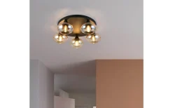Plafonder < Reality Divina Plafond 5-delad E14 matt svart/bärnsten