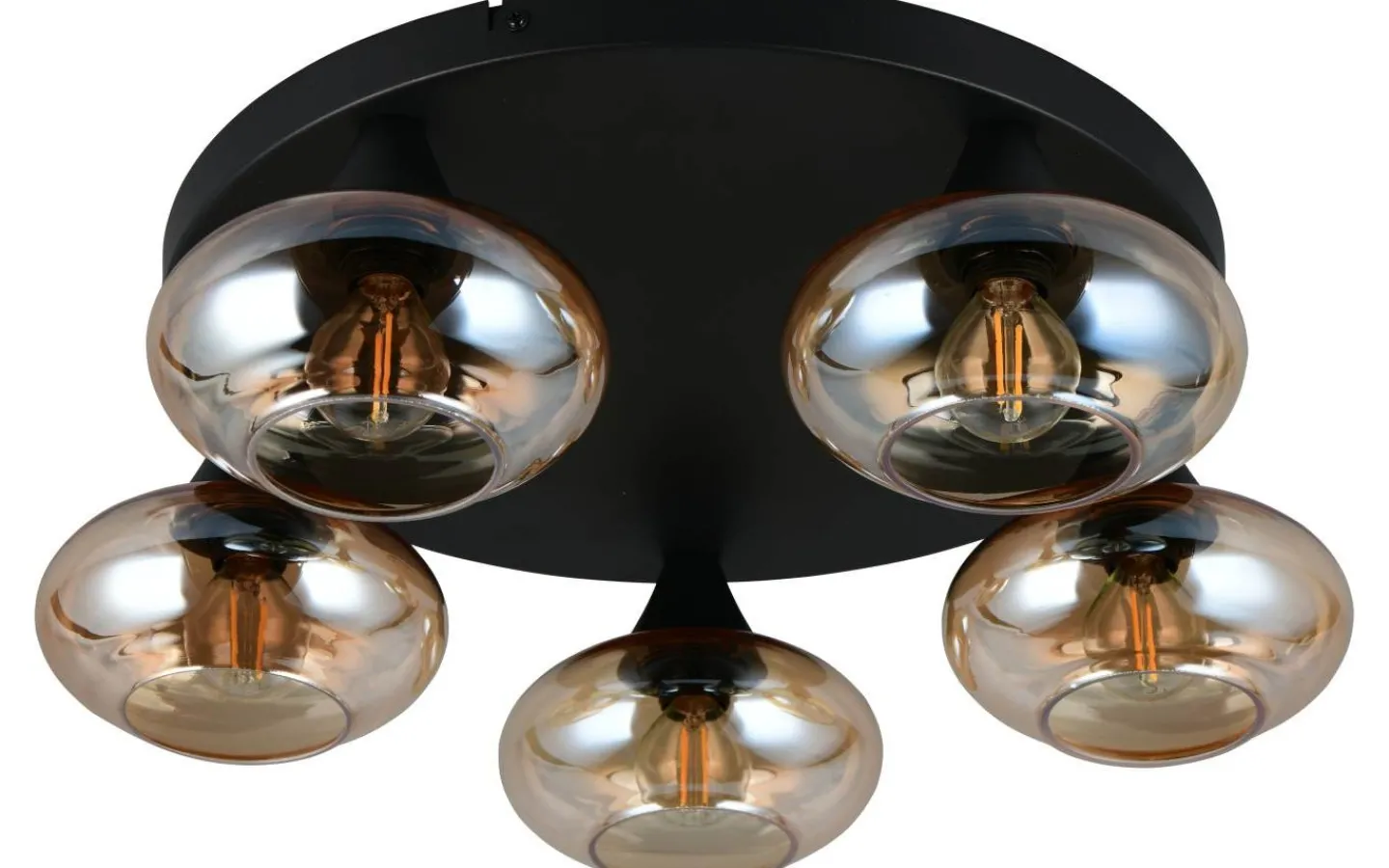 Plafonder < Reality Divina Plafond 5-delad E14 matt svart/bärnsten
