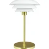 Uppladdningsbara Lampor Inomhus|Bordslampor-Dyberg Larsen DL20 Uppladdningsbar Bordslampa 30cm LED 3000K 1,5W Opal/Mässing