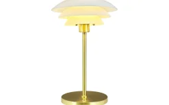 Uppladdningsbara Lampor Inomhus|Bordslampor-Dyberg Larsen DL20 Uppladdningsbar Bordslampa 30cm LED 3000K 1,5W Opal/Mässing