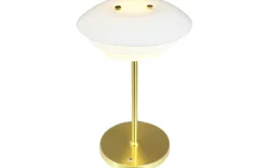 Uppladdningsbara Lampor Inomhus|Bordslampor-Dyberg Larsen DL20 Uppladdningsbar Bordslampa 30cm LED 3000K 1,5W Opal/Mässing
